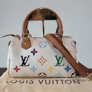•LOUIS VUITTON• Vintage Monogram Takashi Murakami Mini Sac HL Speedy 2004